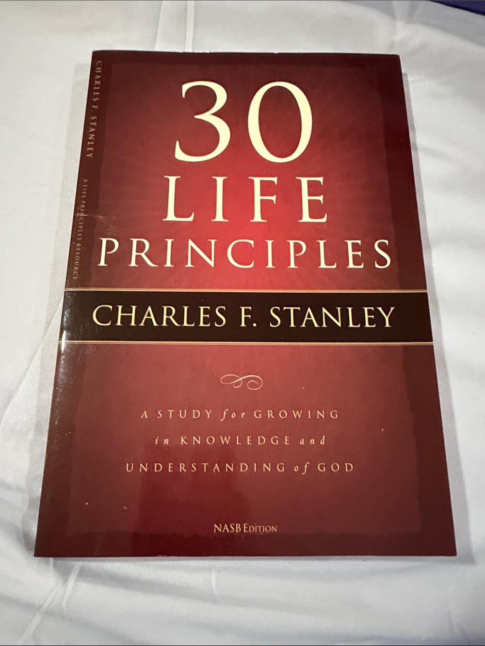 30 Life Principles by Charles F. Stanley - Red Hardcover Study Book